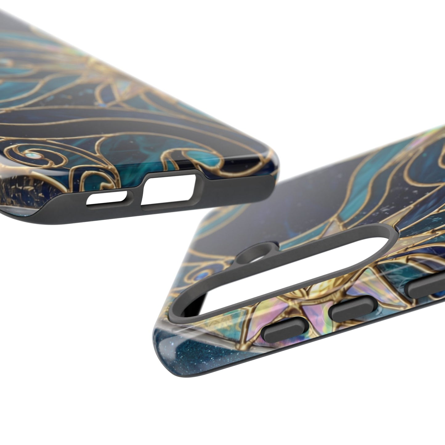Elegant Teal & Gold Celestial Suns Phone Case