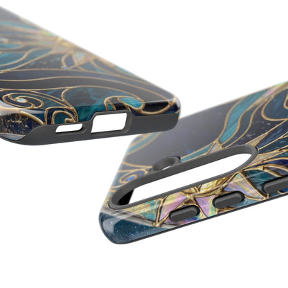 Elegant Teal & Gold Celestial Suns Phone Case