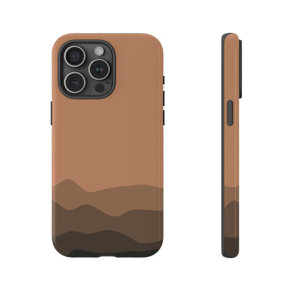 Brown Abstract Waves Protective Phone Case - Brown Phone Case - iPhone 15 Pro Max / Glossy