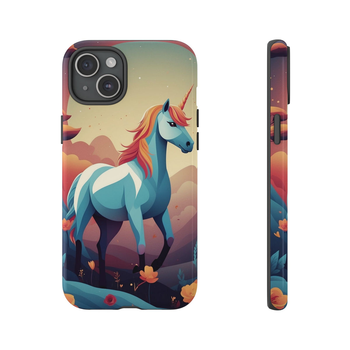 Stylised Unicorn Design Phone Case - Multicolor Phone Case - iPhone 15 Plus / Glossy