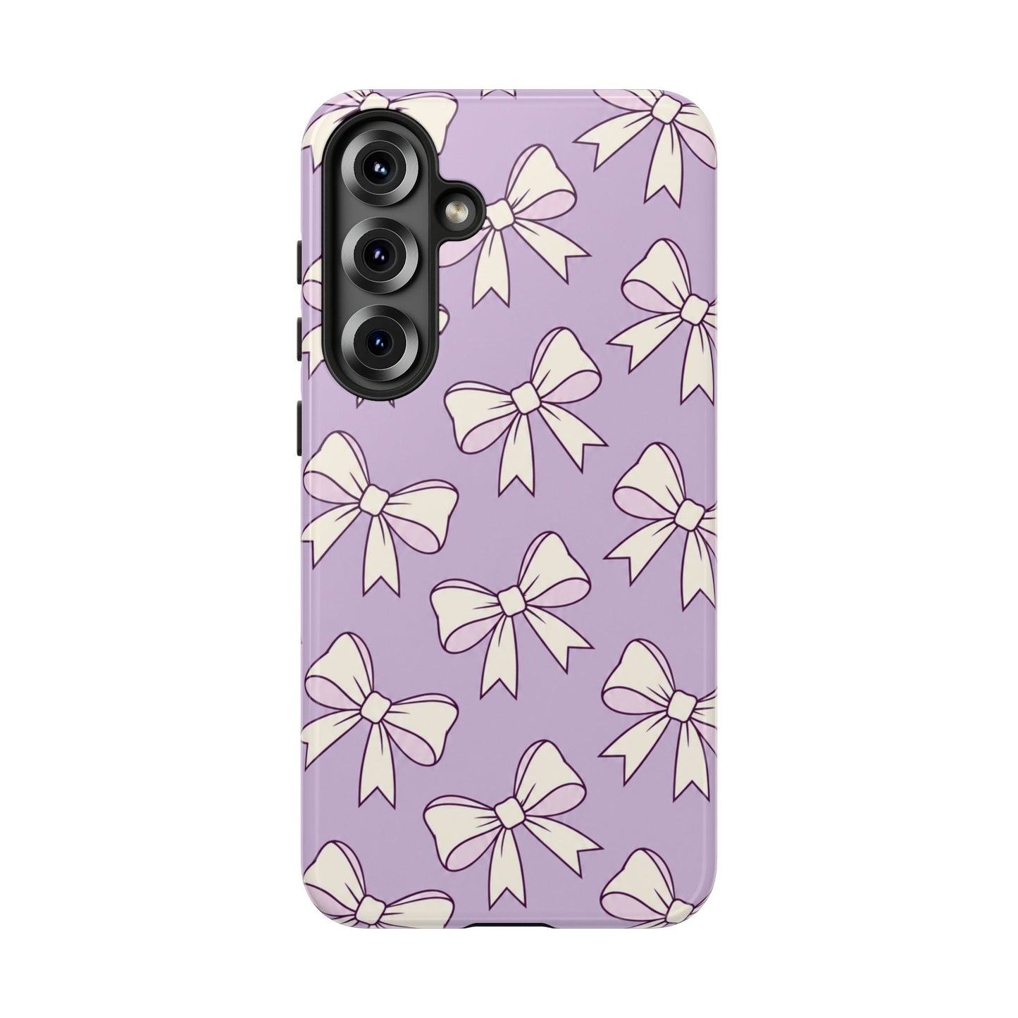 Chic Lilac Bow Pattern Phone Case