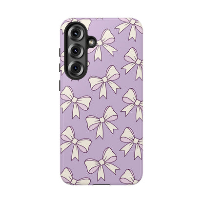 Chic Lilac Bow Pattern Phone Case