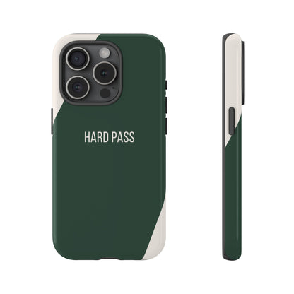 iPhone 15 Pro / Glossy Phone Case - Sassy Statement Case ’Hard Pass’ in Green & White