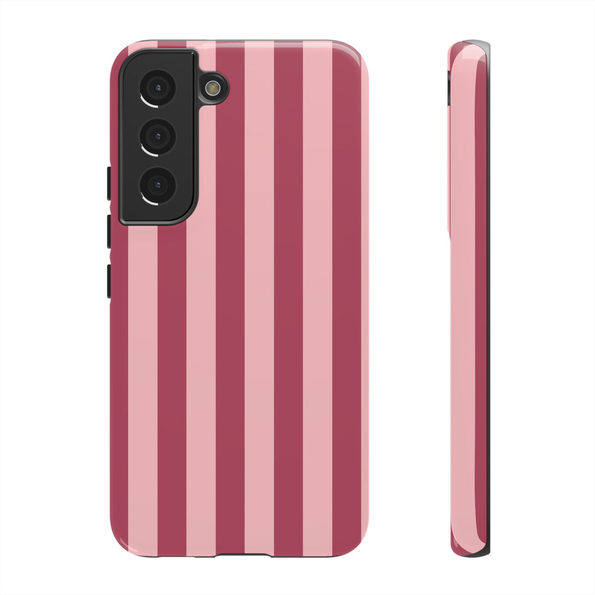 Pink Stripe Pattern Phone Case - Pink Phone Case - Samsung Galaxy S22 / Glossy