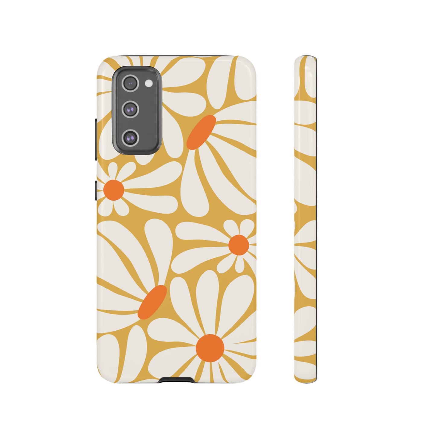 Samsung Galaxy S20 FE / Glossy Phone Case - Retro Yellow Daisy Pattern Phone Case