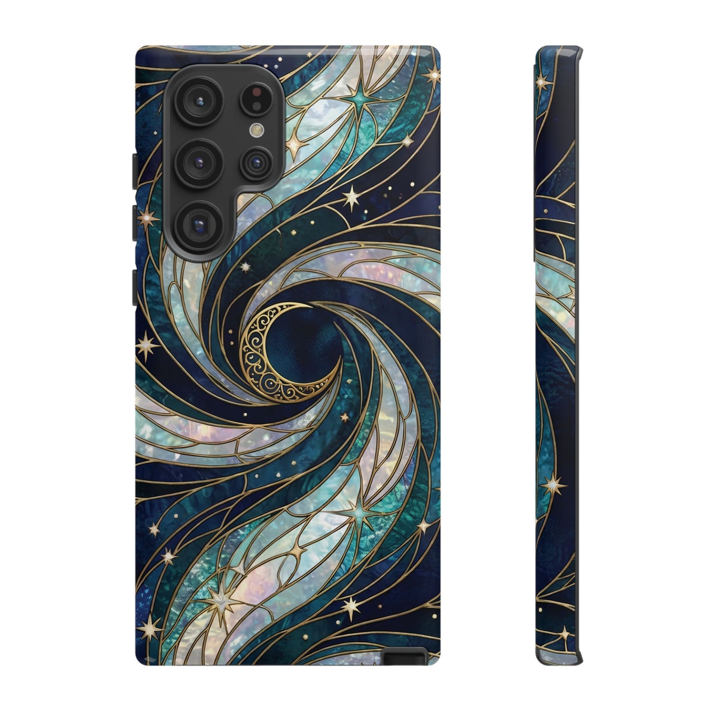 Elegant Navy & Teal Celestial Swirl Phone Case