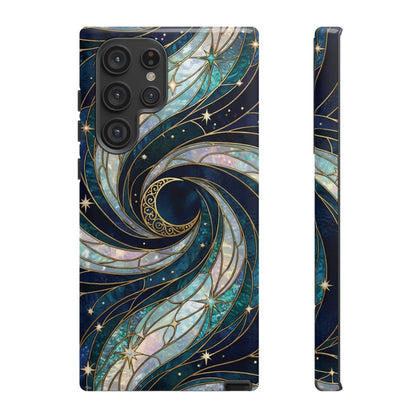 Elegant Navy & Teal Celestial Swirl Phone Case