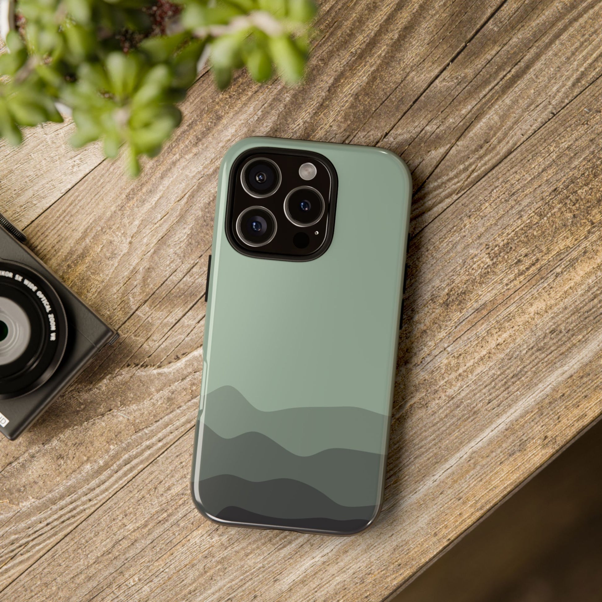 Green Abstract Waves Protective Phone Case - Green Phone Case