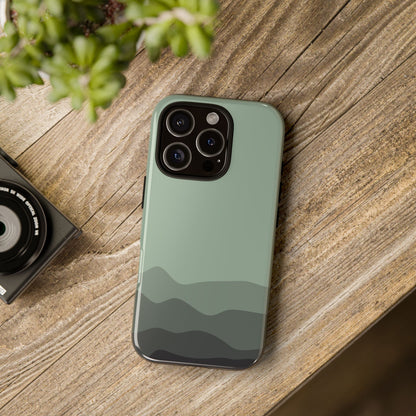 Green Abstract Waves Protective Phone Case - Green Phone Case