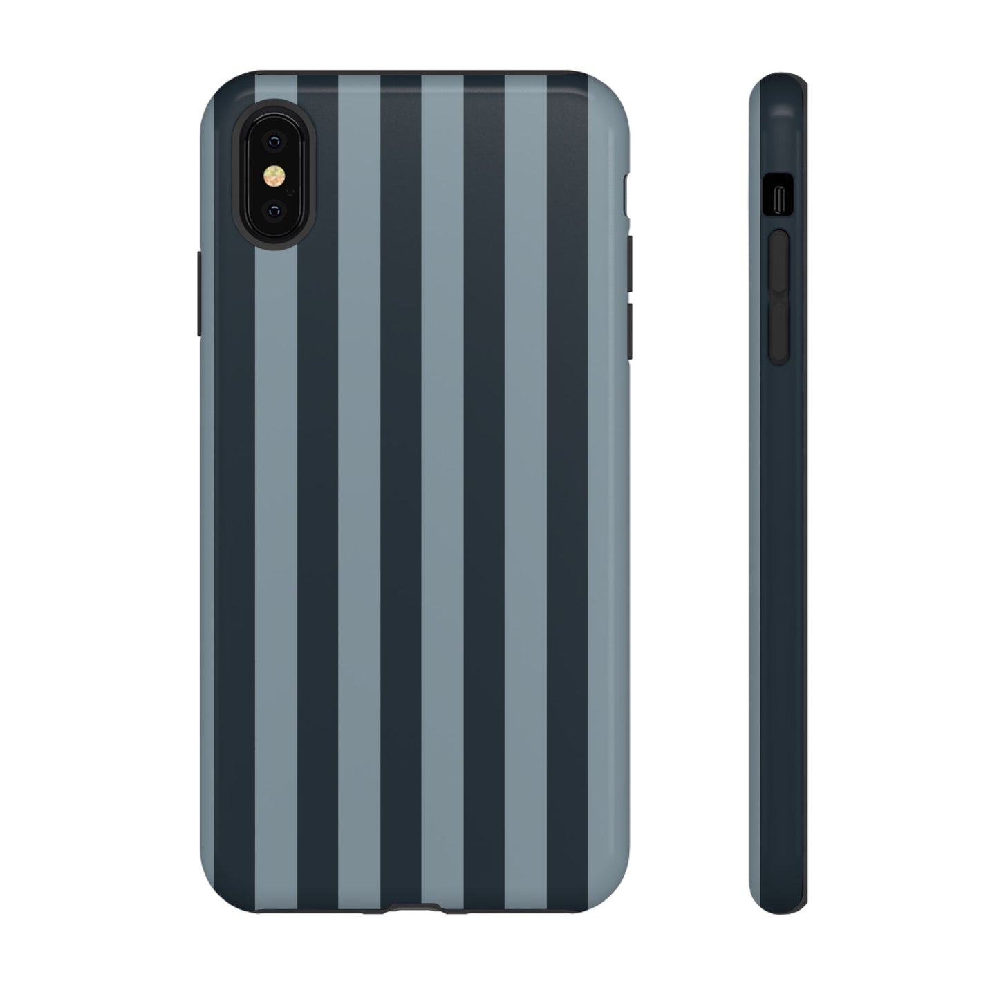 iPhone XS MAX / Glossy Phone Case - ’Dark Blue Stripe Pattern’ Phone Case