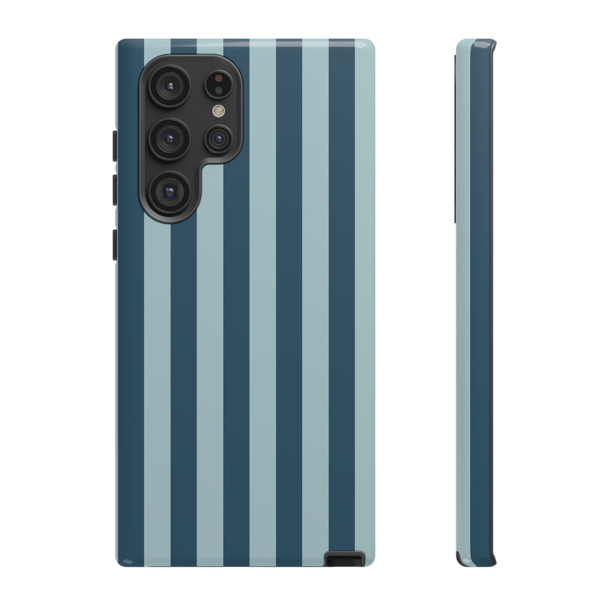 Samsung Galaxy S22 Ultra / Glossy Phone Case - ’Blue Stripe Pattern’ Phone Case