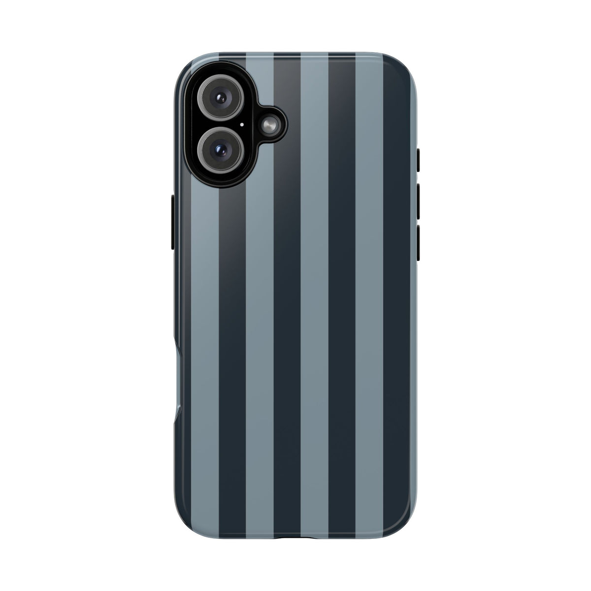 Dark Blue Stripe Pattern Phone Case - Blue Phone Case - iPhone 16 Plus / Glossy
