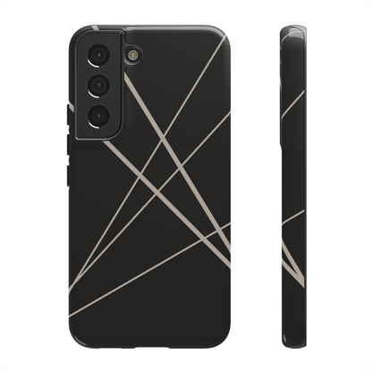 Abstract Black with Grey Lines Phone Case - Black Phone Case - Samsung Galaxy S22 / Glossy