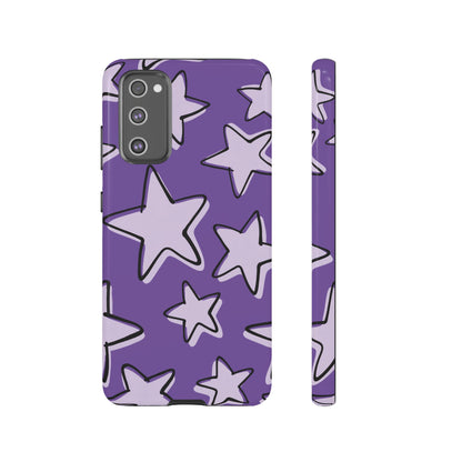 Violet Purple Doodle Star Phone Case