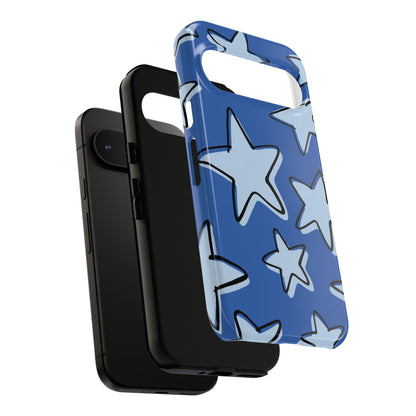 Cobalt Blue Doodle Star Phone Case