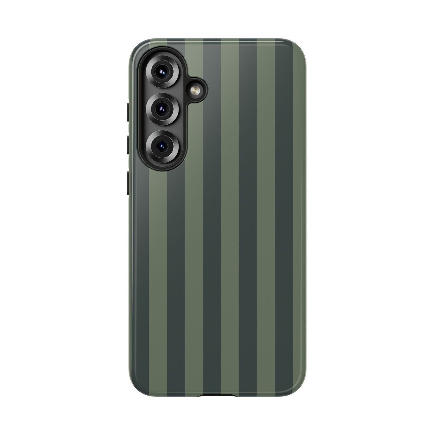 Samsung Galaxy S25 Plus / Glossy Phone Case - ’Dark Green Stripe Pattern’ Phone Case
