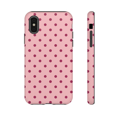 Pink with Red Dot Pattern Phone Case