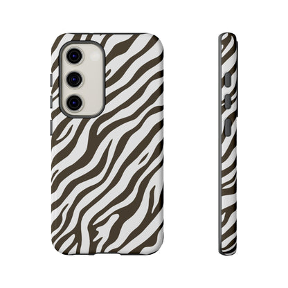 Stylish Mocha Zebra Print Phone Case