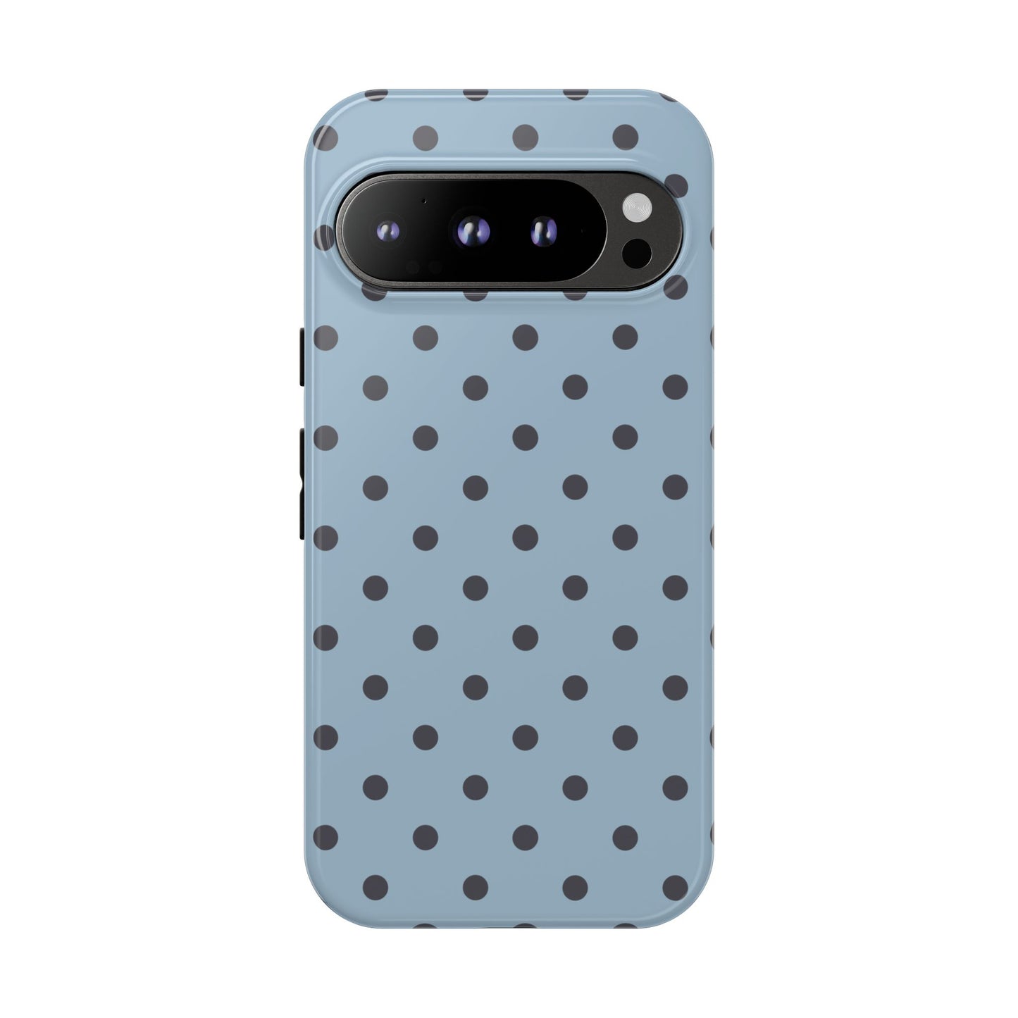 Light Blue with Dark Blue Dot Pattern Phone Case
