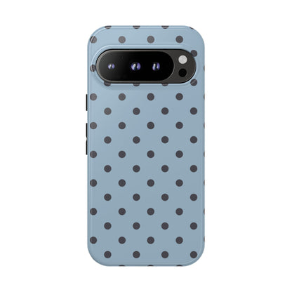 Light Blue with Dark Blue Dot Pattern Phone Case