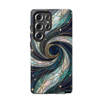 Elegant Navy & Teal Celestial Swirl Phone Case