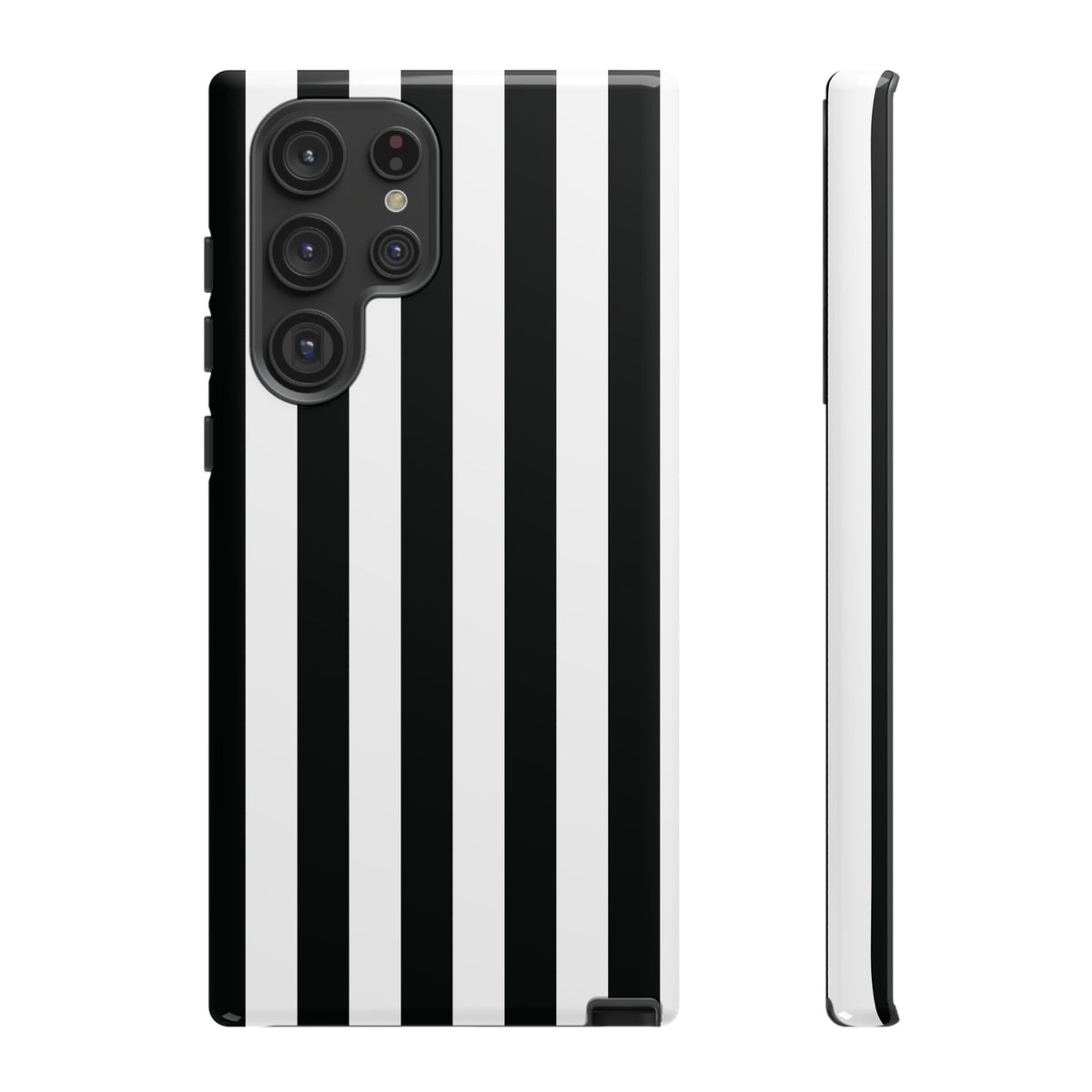 Simple Black & White Stripe Pattern Phone Case - White Phone Case - Samsung Galaxy S22 Ultra / Glossy