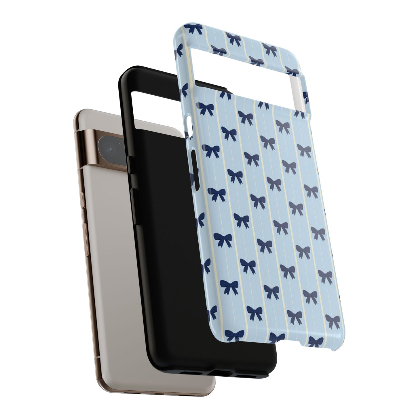 Retro Navy Blue Bow Pattern Phone Case
