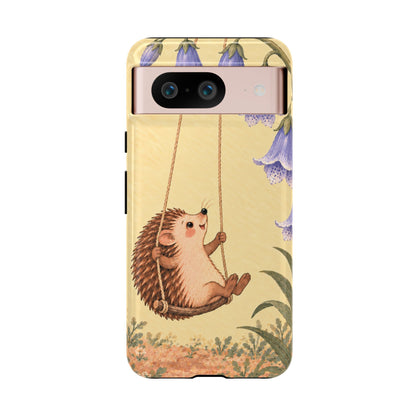 Whimsical Buttercream Hedgehog and Bluebell Phone Case - Yellow Phone Case - Google Pixel 8 / Glossy