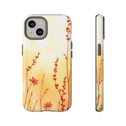Boho Chic Watercolour Wildflower Dusk Pattern Phone Case - Multicolor Phone Case - iPhone 14 / Glossy