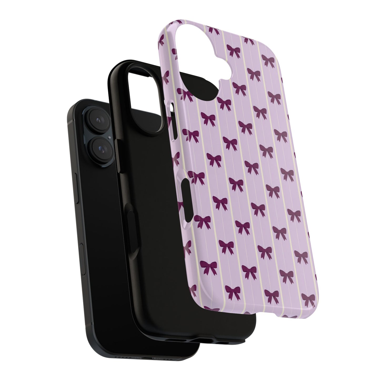 Retro Plum Purple Bow Pattern Phone Case