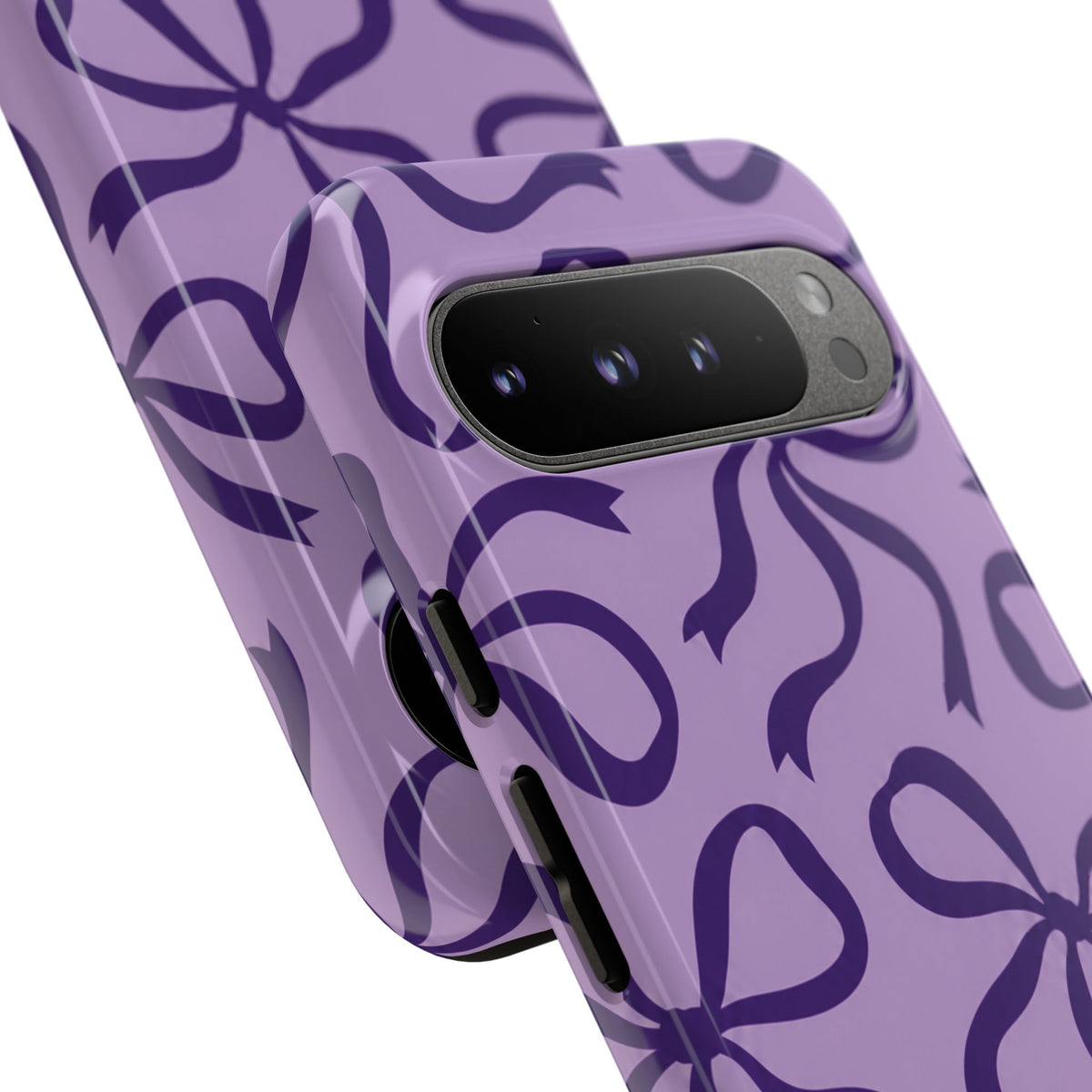 Bold Lilac and Deep Purple Bow Pattern Phone Case