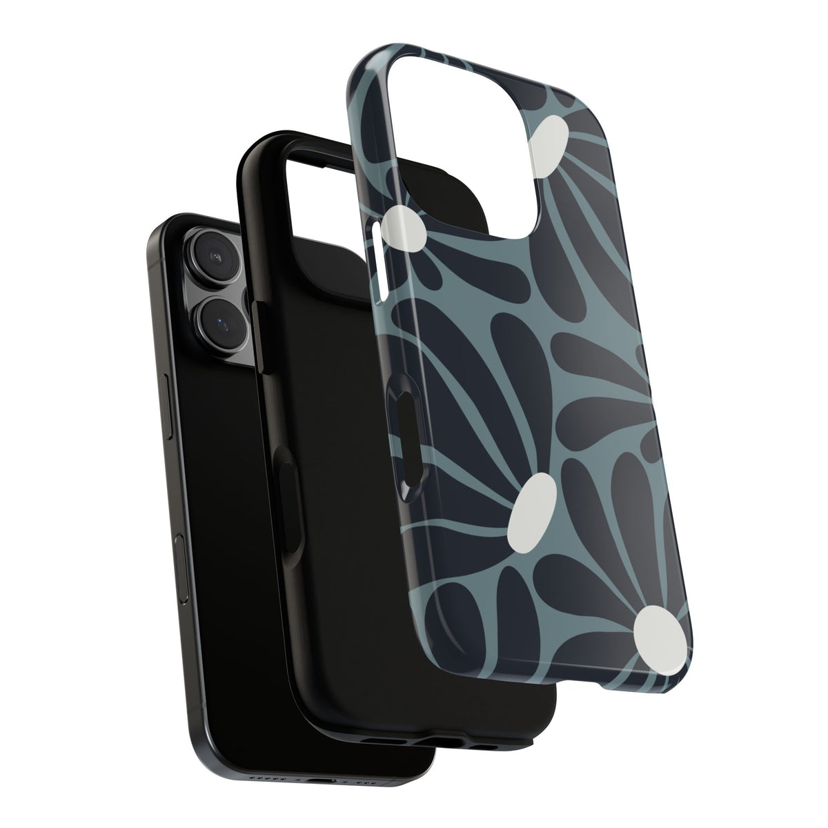 Retro Navy Blue & White Daisy Pattern Phone Case - Blue Phone Case