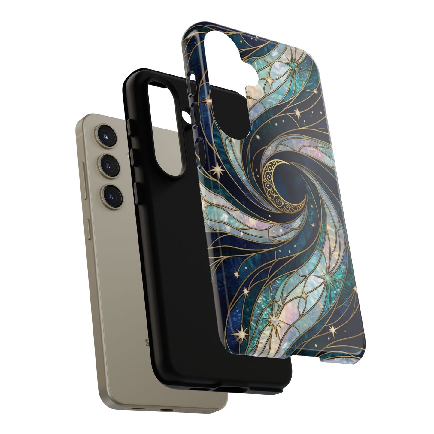 Elegant Navy & Teal Celestial Swirl Phone Case
