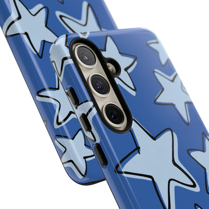 Cobalt Blue Doodle Star Phone Case