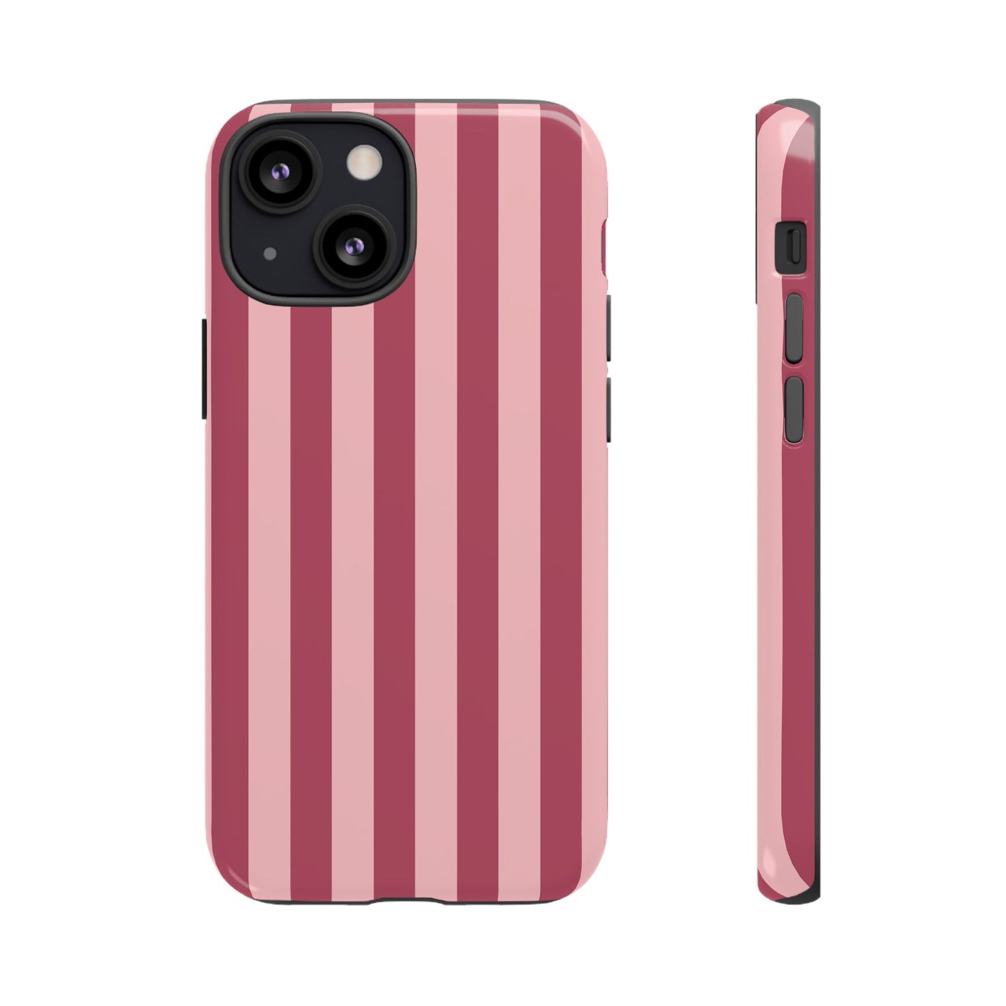 iPhone 13 Mini / Glossy Phone Case - ’Pink Stripe Pattern’ Phone Case
