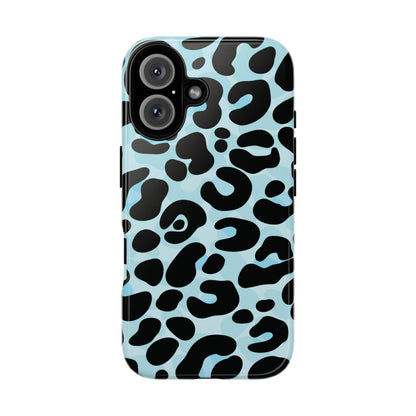 Cool Aqua Leopard Print Phone Case