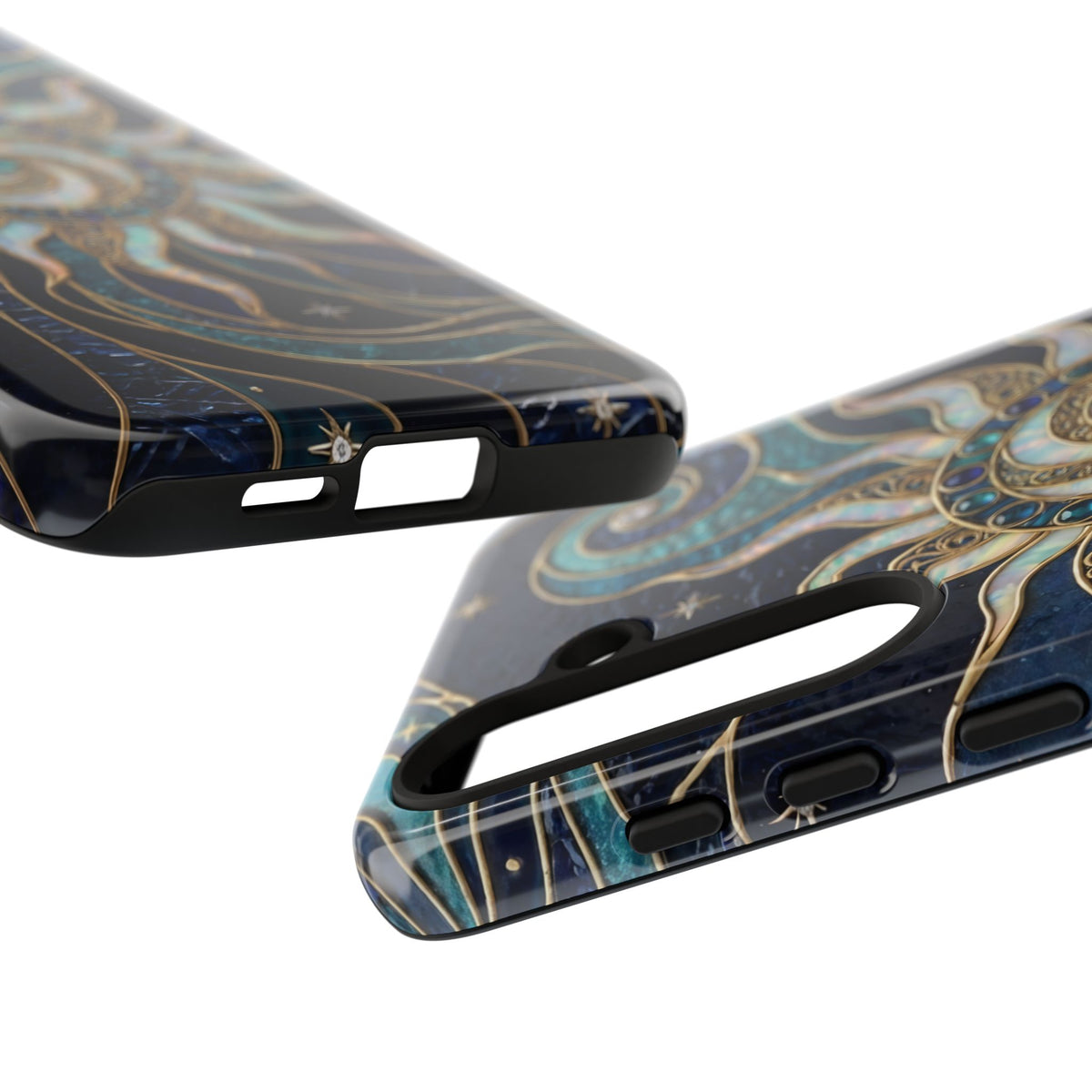 Elegant Teal & Gold Cosmic Sunburst Phone Case