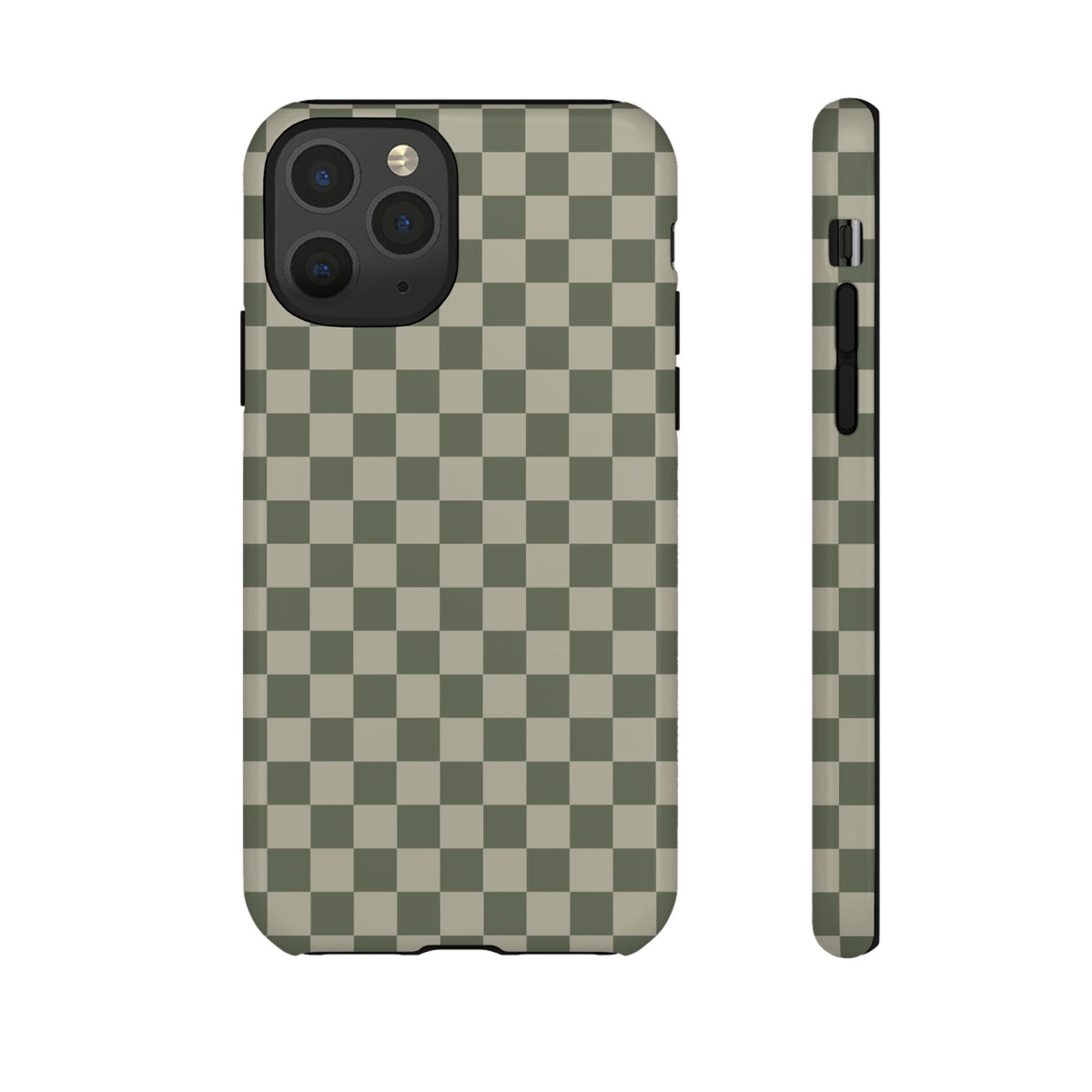 Bold Olive Green Checked Pattern Phone Case - Green Phone Case - iPhone 11 Pro / Glossy
