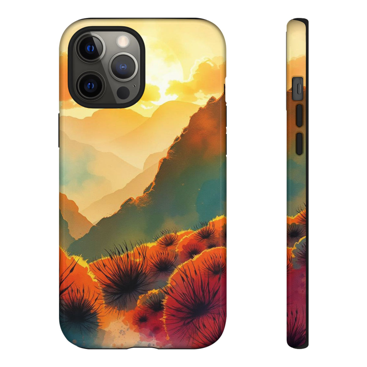 Ideallic Watercolour Sunset Design Phone Case - Multicolor Phone Case - iPhone 12 Pro Max / Glossy
