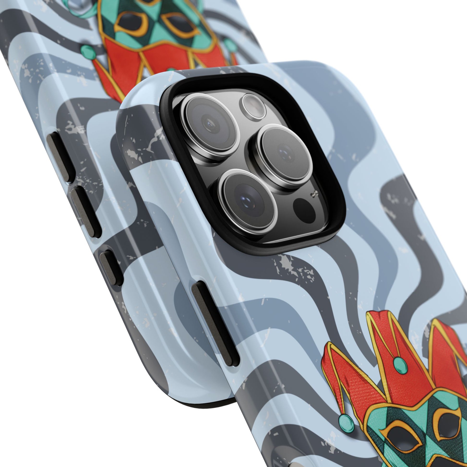 Phone Case - Venetian Jester Mask – Blue Retro Soft Revival Phone Case