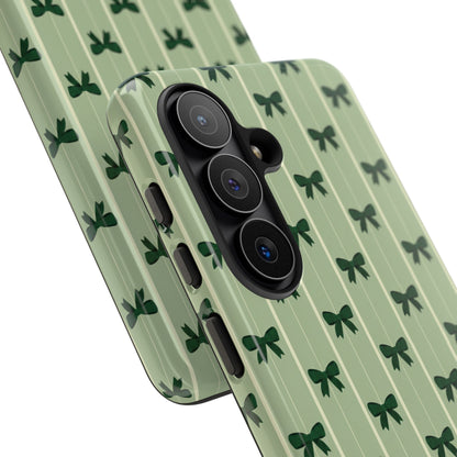 Retro Forest Green Bow Pattern Phone Case