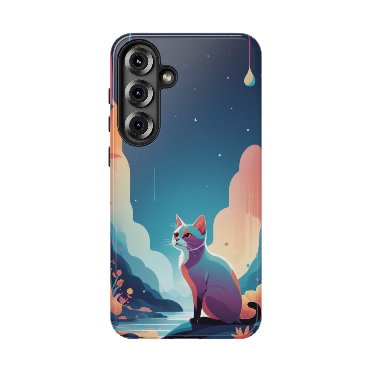Samsung Galaxy S25 Plus / Glossy Phone Case - Stylised Cat Design Phone Case