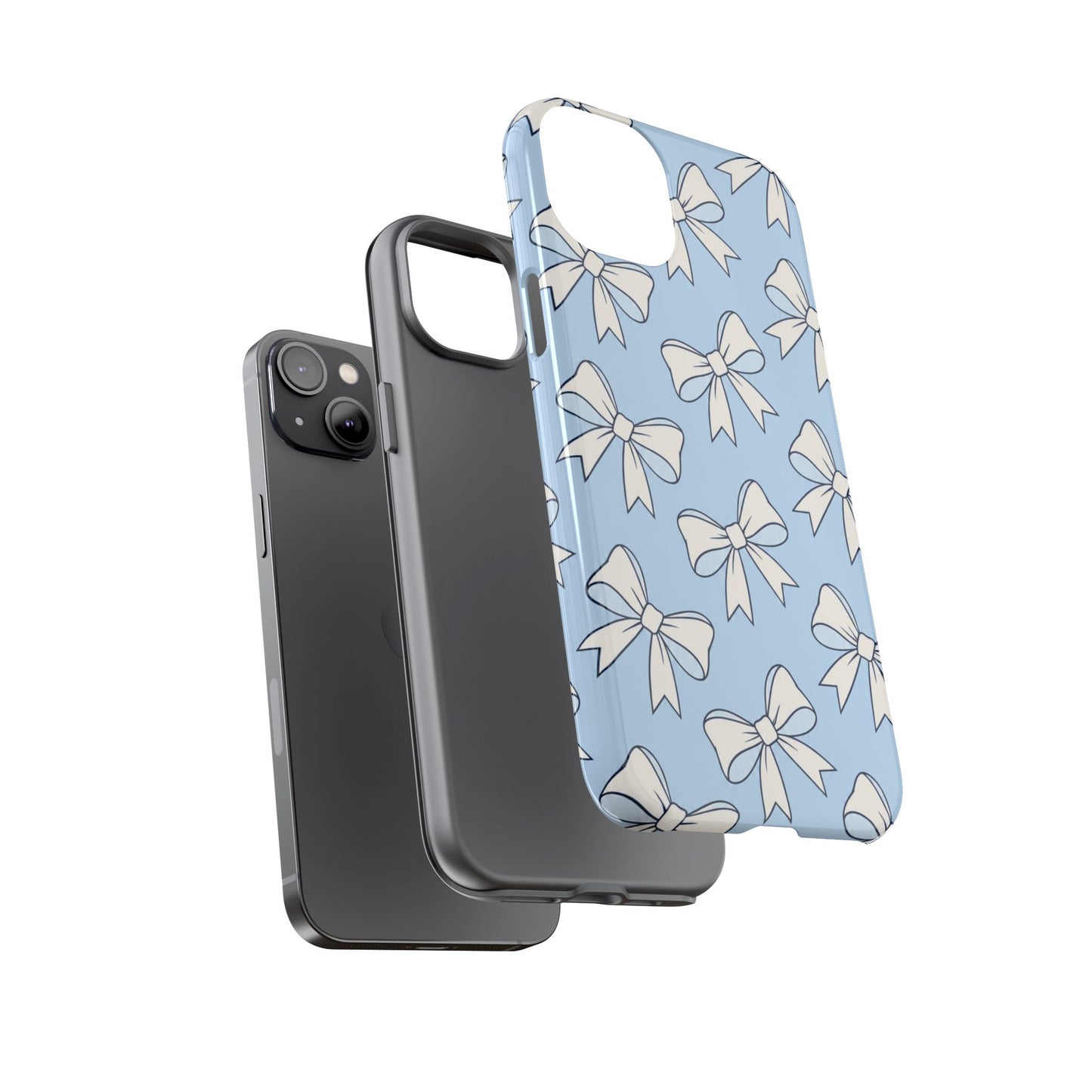 Chic Powder Blue Bow Pattern Phone Case