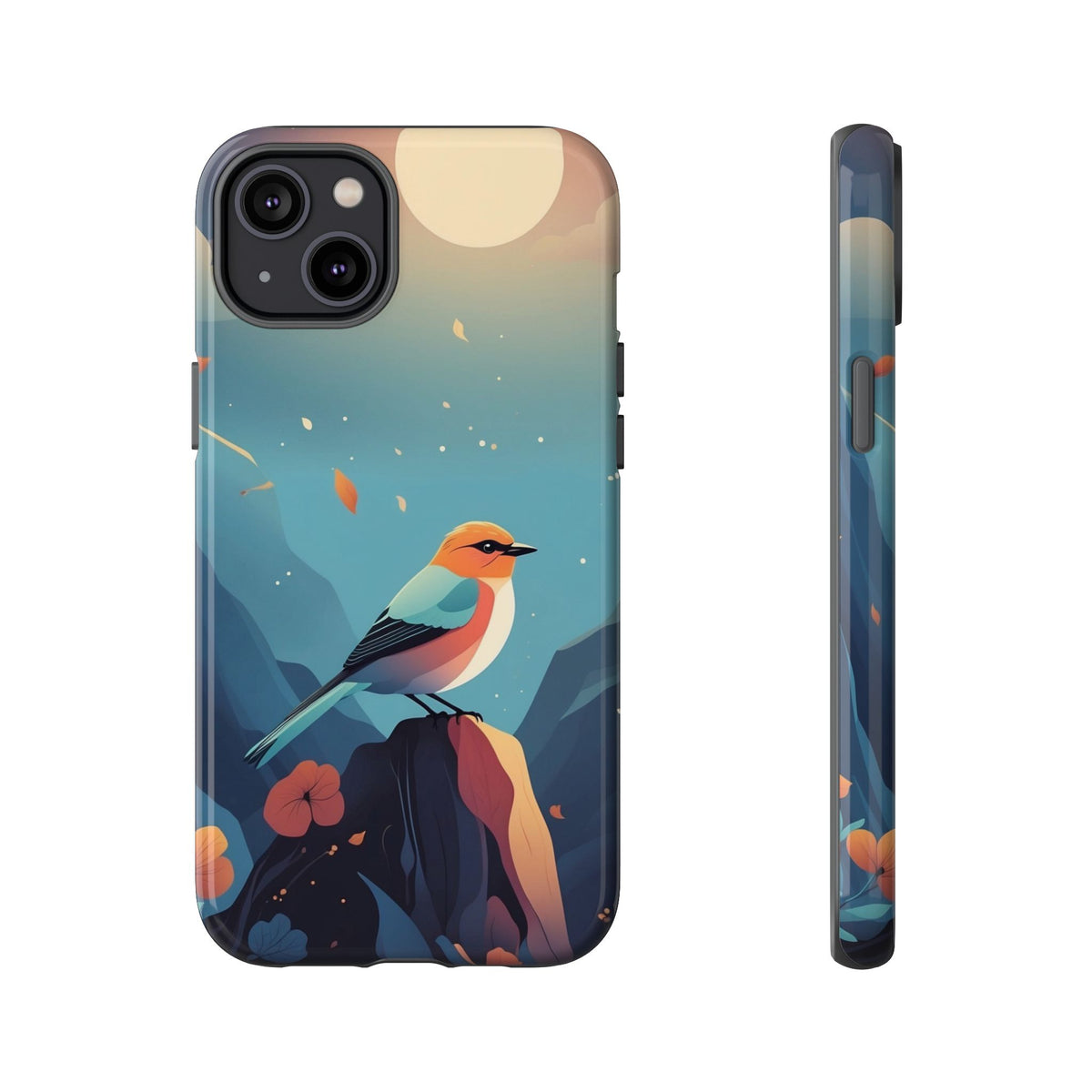 Stylised Bird Design Phone Case - Multicolor Phone Case - iPhone 14 Plus / Glossy