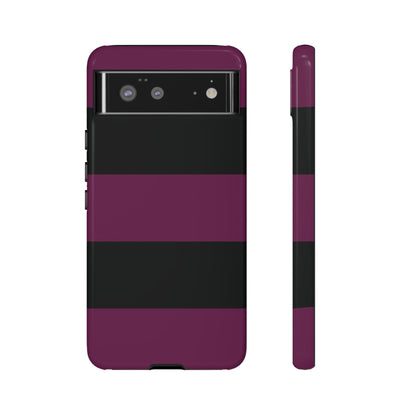 Purple & Black Horizontal Stripe Pattern Phone Case - Purple Phone Case - Google Pixel 6 / Glossy