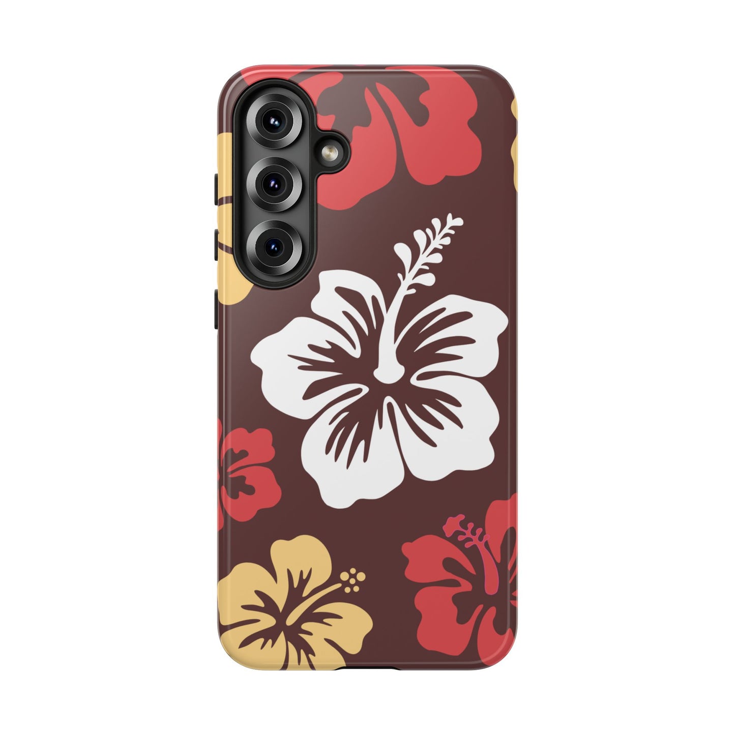 Samsung Galaxy S25 Plus / Glossy Phone Case - ’Hibiscus Retro Pattern #2’ Phone Case