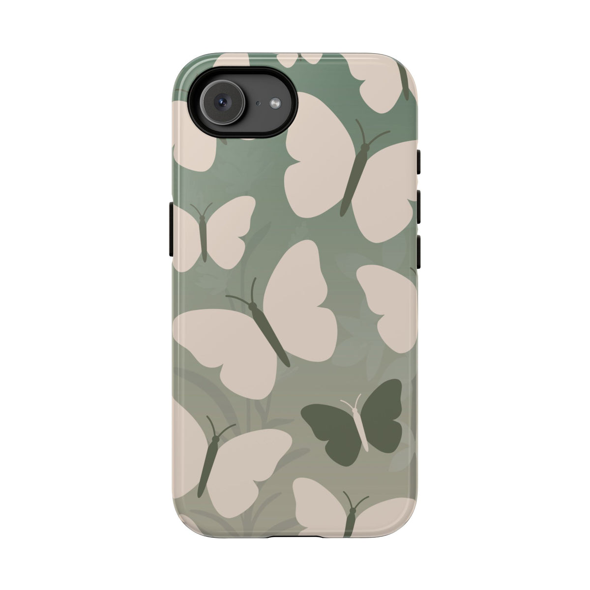 Minimalist Light Green Butterfly Pattern Phone Case - Green Phone Case - iPhone 17e / Glossy
