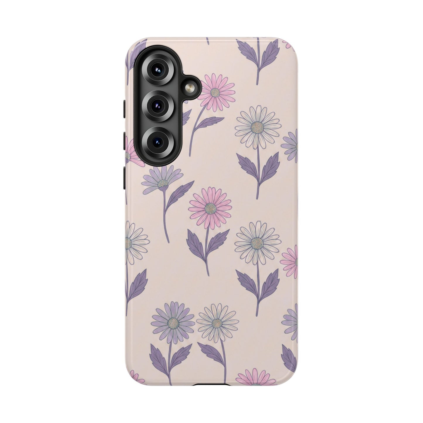 Pretty Pink & Purple Daisy Pattern Phone Case