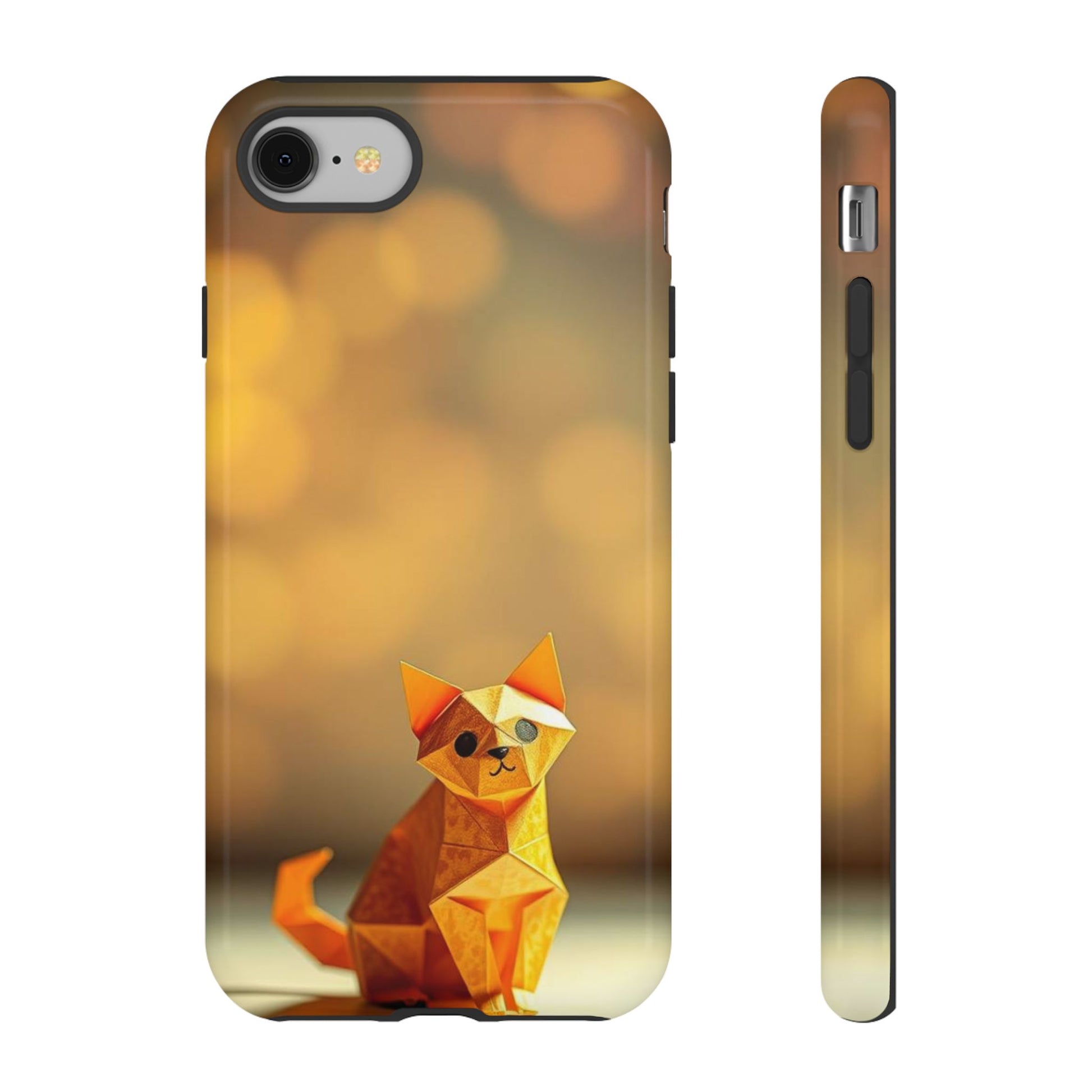 Cute Origami Cat Design Phone Case - Orange Phone Case - iPhone 8 / Glossy