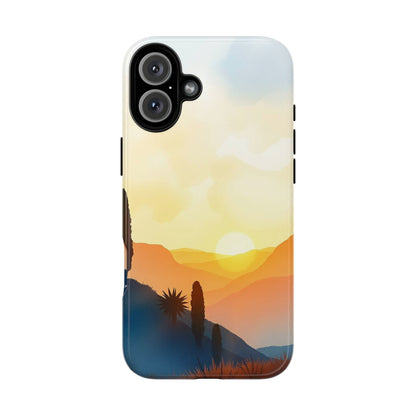iPhone 16 Plus / Glossy Phone Case - Watercolour Sunset Design Phone Case